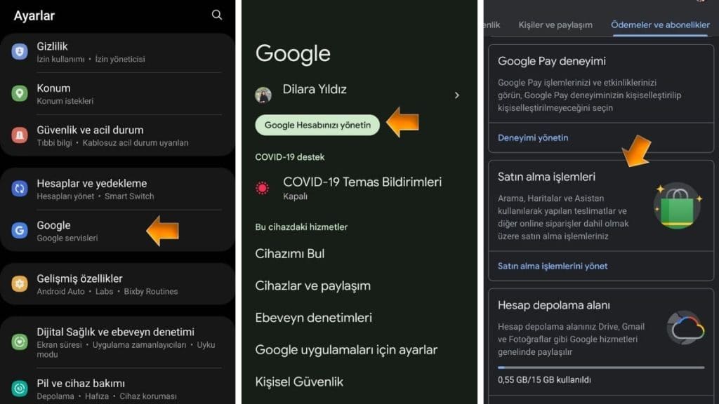 Google Play Sipariş Geçmişini Silme