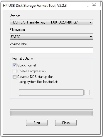 hp usb disk storage format tool